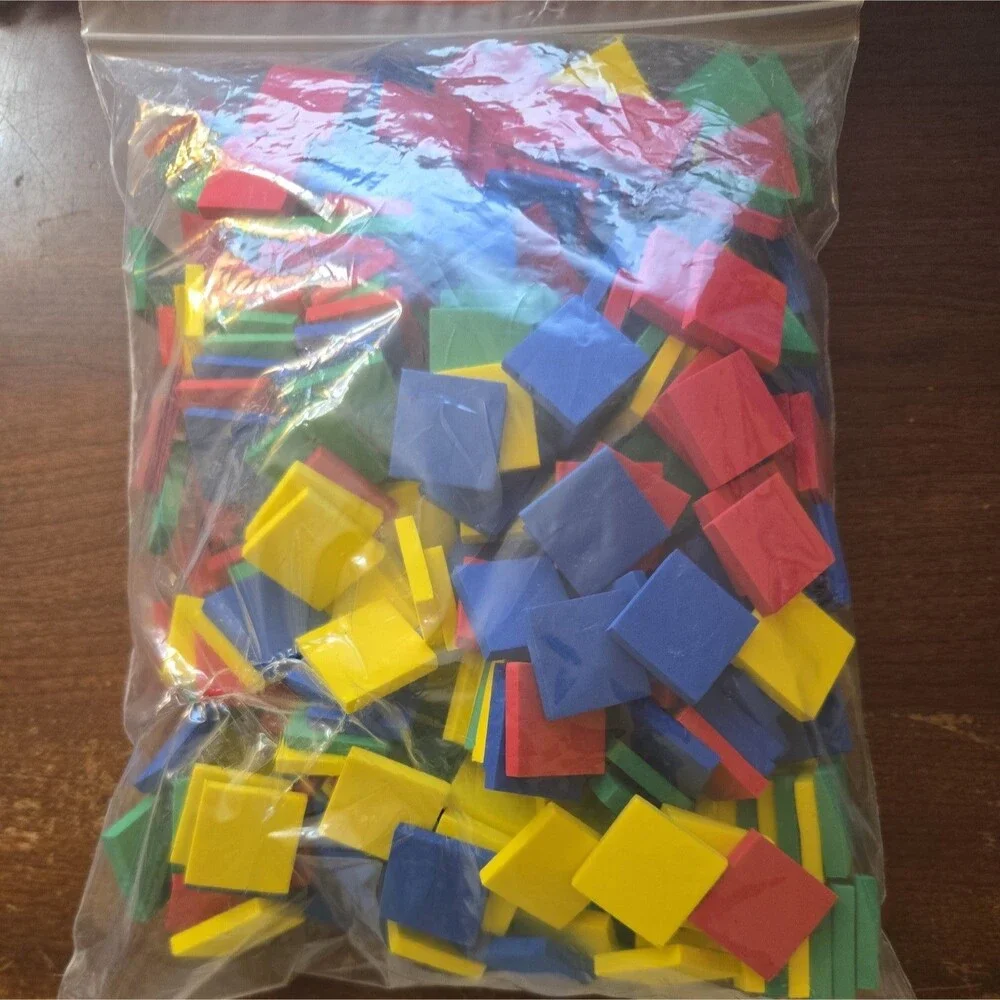 New 400 FOAM SQUARE COLOR TILES Math Manipulatives Homeschool, Classroom
